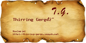 Thirring Gergő névjegykártya